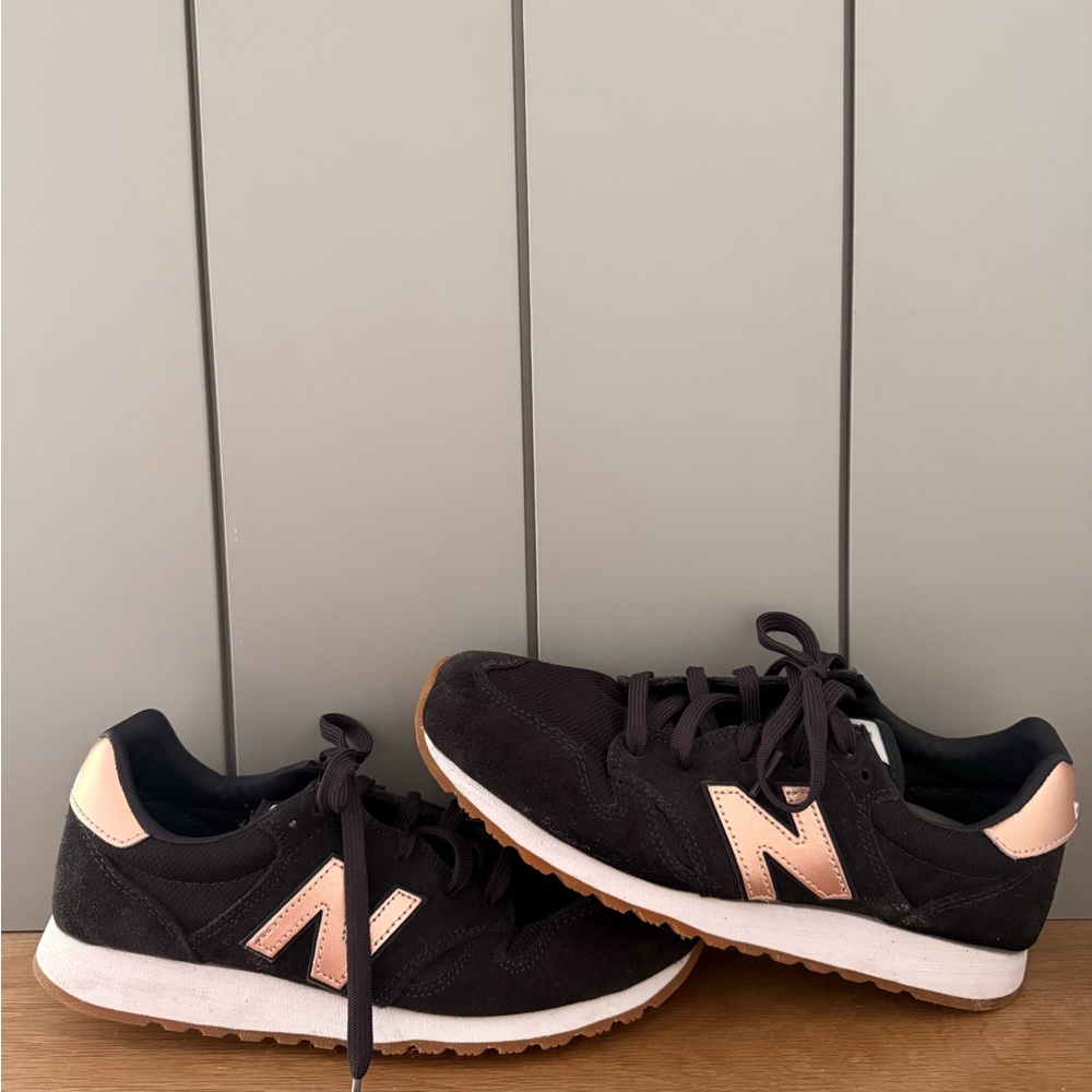 New Balance Women’s Black Sneakers with Rose Gold Accents